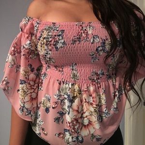 off the shoulder floral top